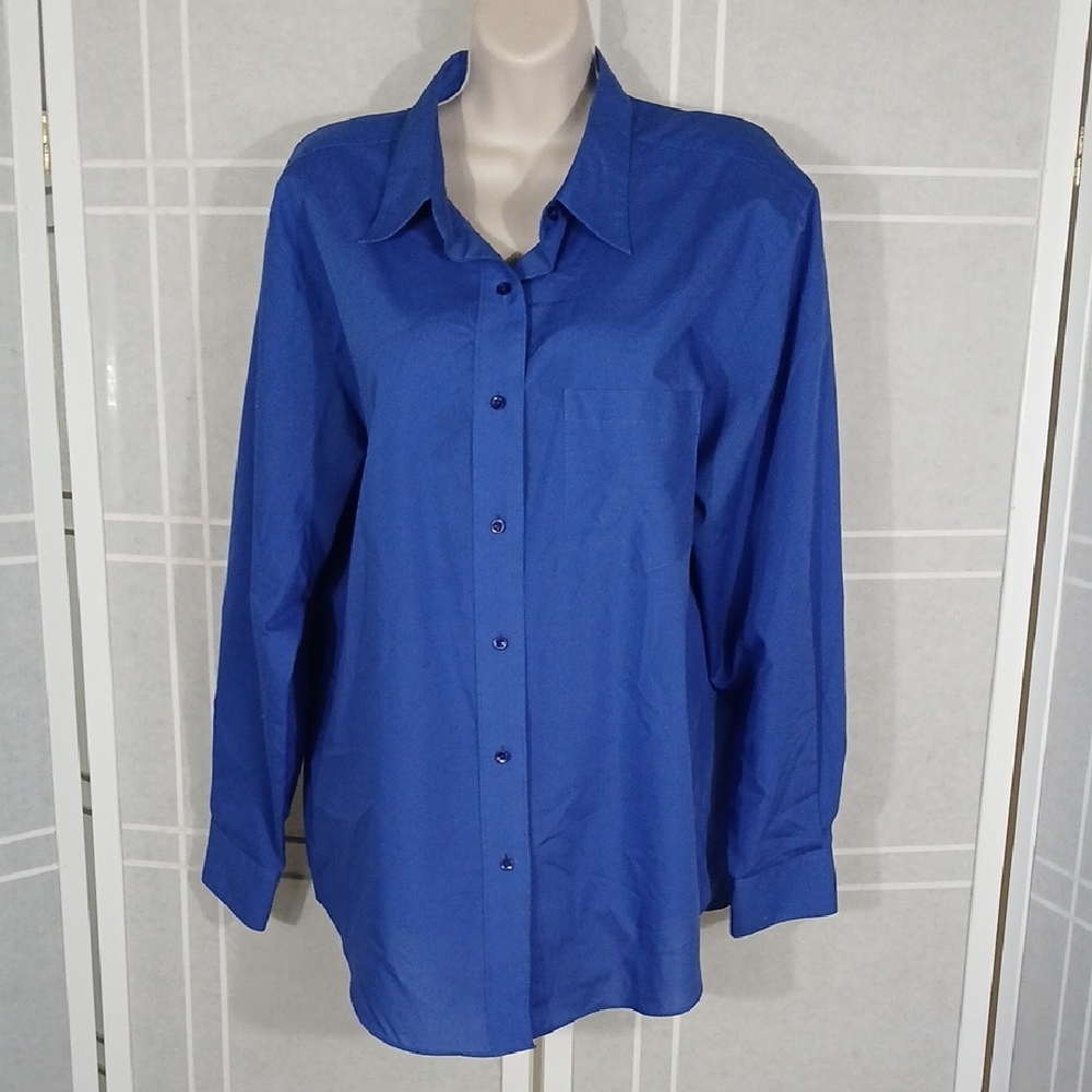 Royal Blue Foxcroft Wrinkle-free Buttondown Shirt